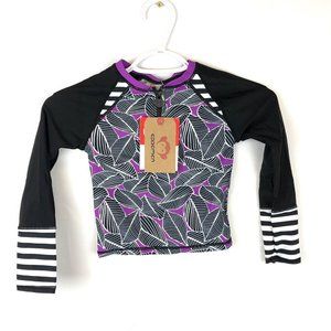Appaman Black and Purple Kids Swim Rashguard